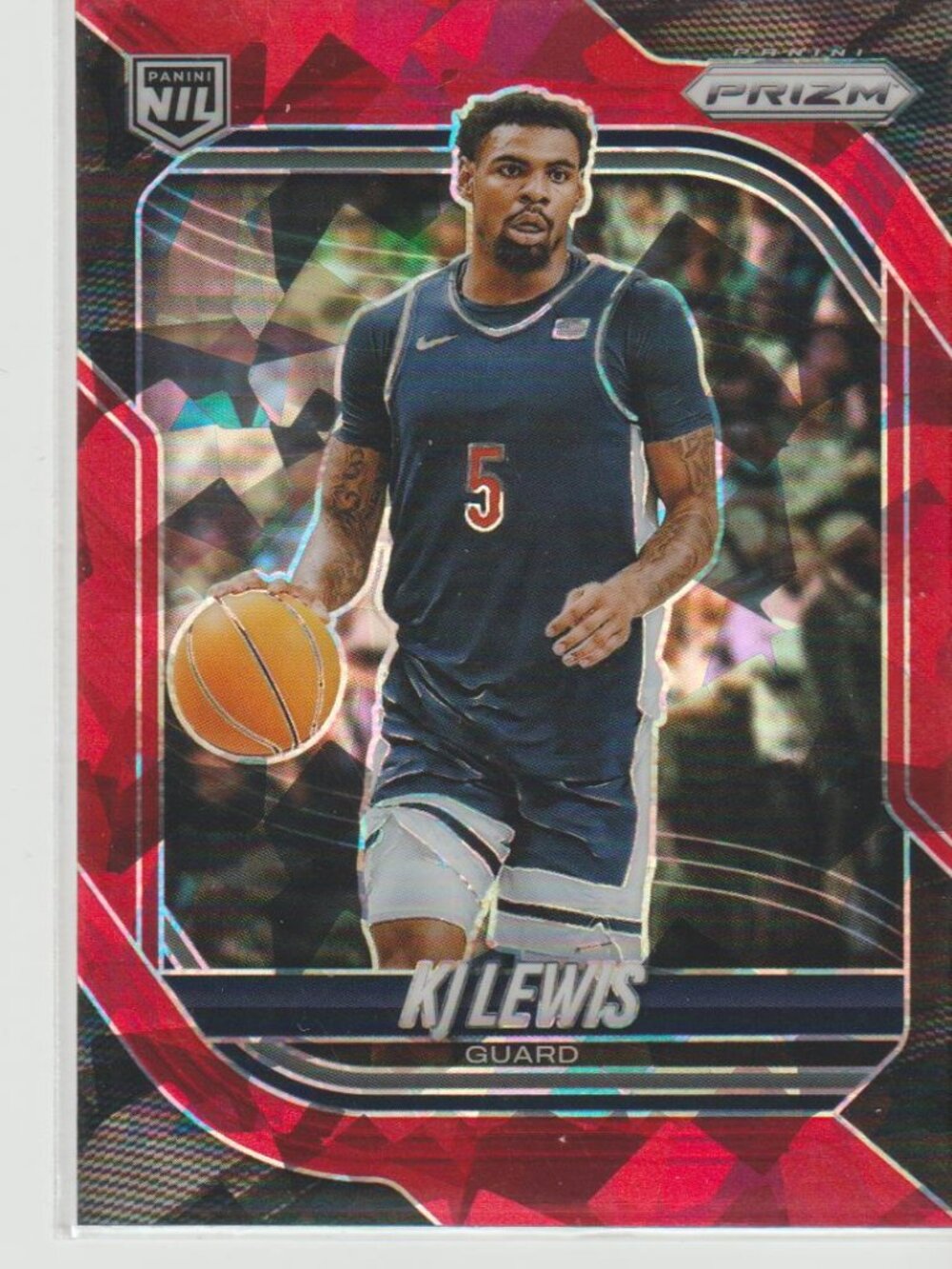 KJ Lewis 2025-26 Panini Prizm Red Ice Prizm NIL Basketball #88